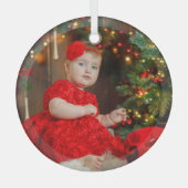 Foto Weihnachtsbaum-Geschenk Ornament Aus Glas (Vorderseite)