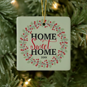 Foto-Weihnachtsbaum-Haus-Schönes-Zuhause Keramikornament
