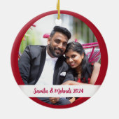 Foto Weihnachtsbaum Keramik Ornament (Hinten)