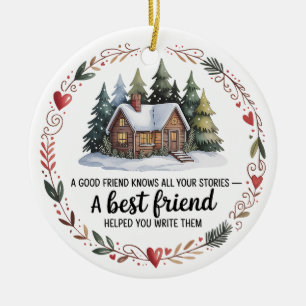 Foto-Weihnachtsbaum-Schmuck für beste Freunde Keramik Ornament