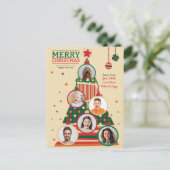 Foto-Weihnachtsbaum-Schmuckkarte Postkarte (Stehend Vorderseite)