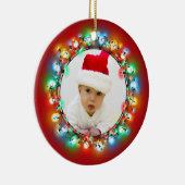 Foto Weihnachtsbrillen mit rotem Hintergrund Keramik Ornament (Rechts)