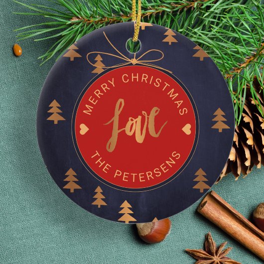 FOTO Weihnachtsdekor Joy Liebe Navy Blue Custom Keramik Ornament