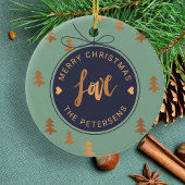 FOTO Weihnachtsdekor Joy Liebe Navy Sage Custom Keramik Ornament