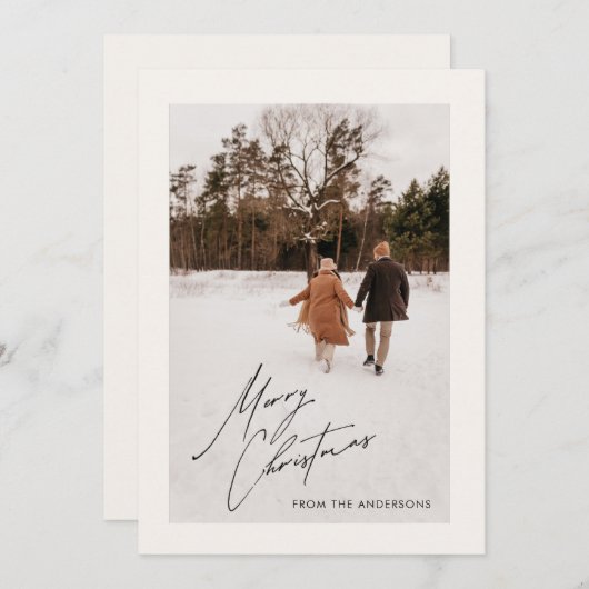 Foto-Weihnachtsfamilien-Grußkarte Einladung (Vorne/Hinten)