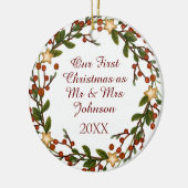 Foto Weihnachtsfeier Erster Weihnachtsmann Cera Keramik Ornament (Links)