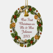 Foto Weihnachtsfeier Erster Weihnachtsmann Cera Keramik Ornament (Rechts)