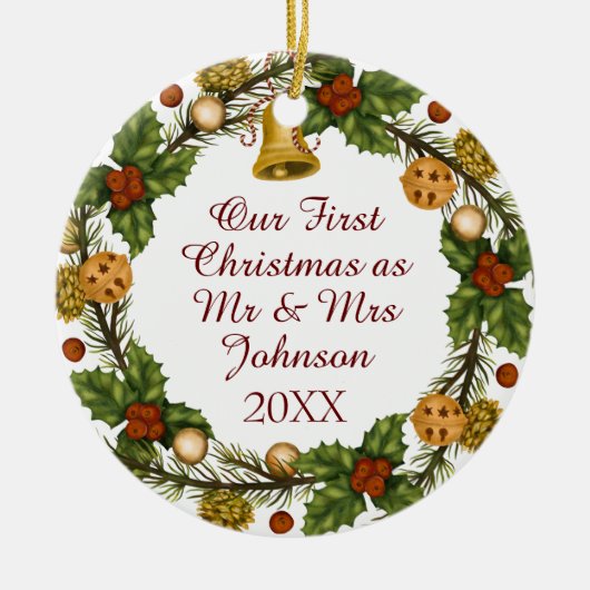 Foto Weihnachtsfeier Erster Weihnachtsmann Cera Keramik Ornament (Vorne)