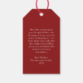 Foto Weihnachtsfeiertag Geschenkanhänger (Rückseite)