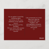 Foto Weihnachtsfeiertag Postkarte (Rückseite)