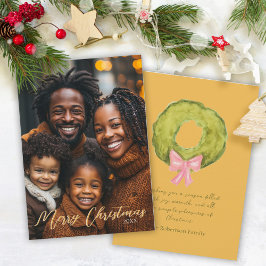 Foto Weihnachtsfest Kranz Traditionelles Vintag Feiertagskarte