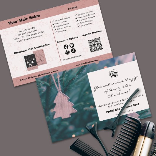 Foto Weihnachtsgeschenkgutschein Werbeaktion Flyer