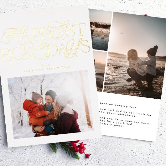 Foto-Weihnachtsgold Folien Feiertagskarte