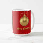 Foto Weihnachtsgold Ornament Kaffeetasse (VorderseiteRechts)