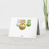 Foto-Weihnachtsgoldweißer grüner Karte (Rückseite)