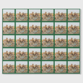 Foto Weihnachtsgrün goldgelber Gewohnheit Geschenkpapier (Flach)