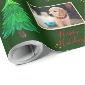 Foto Weihnachtshunde Haustier Custom Wrapping Pape Geschenkpapier (Rolleneckpunkt)
