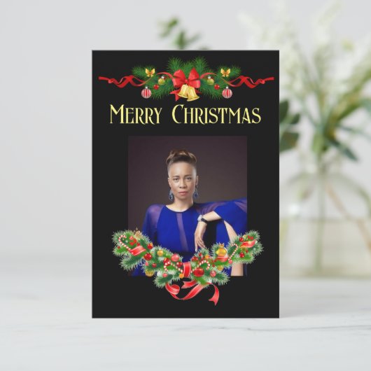 Foto Weihnachtskarte Ankündigung (Stehend Vorderseite)