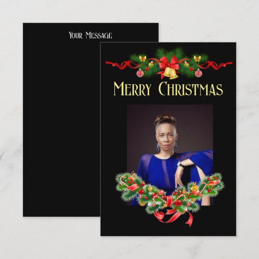 Foto Weihnachtskarte Ankündigung (Vorne/Hinten)