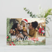 Foto Weihnachtskarte Doppelseitig Moderner Urlaub Einladung (Stehend Vorderseite)