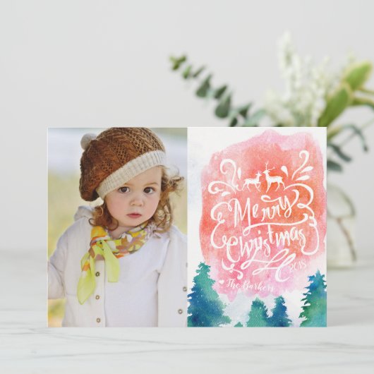 Foto Weihnachtskarte Einladung (Stehend Vorderseite)