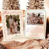 Foto Weihnachtskarte, farbenfrohe Bow-Urlaubskarte Dankeskarte