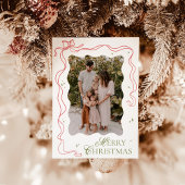 Foto Weihnachtskarte, farbenfrohe Bow-Urlaubskarte Dankeskarte