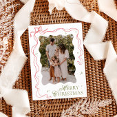 Foto Weihnachtskarte, farbenfrohe Bow-Urlaubskarte Dankeskarte