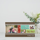 Foto-Weihnachtskarte für Filmstreifen Feiertagskarte (Stehend Vorderseite)
