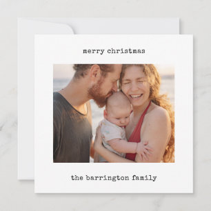 Foto-Weihnachtskarte für Minimalistische Schreibma Feiertagskarte