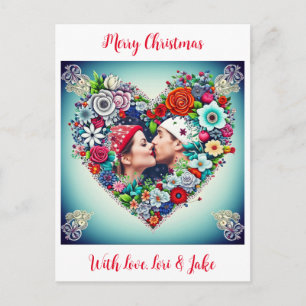 Foto Weihnachtskarte für neue Paare Feiertagspostkarte