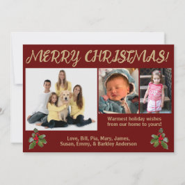Foto Weihnachtskarte im traditionellen Stil Red &  Feiertagskarte