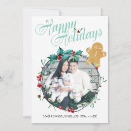 Foto Weihnachtskarte - Lebkuchen Mann Feiertagskarte