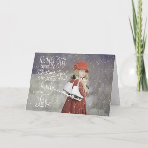 Foto Weihnachtskarte mit Schneeüberlagerung Feiertagskarte