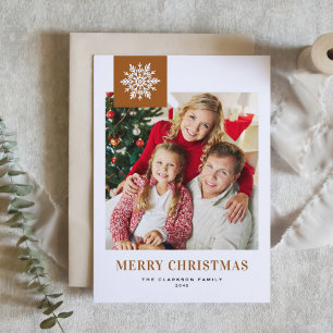 Foto-Weihnachtskarte mit verbrannter Orange und fa Feiertagskarte