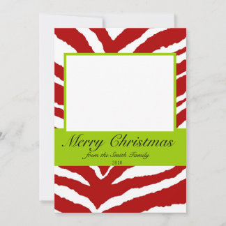 Foto Weihnachtskarte mit Zebradruck Feiertagskarte