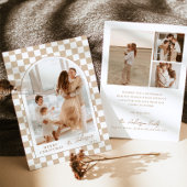 Foto Weihnachtskarte | Moderne Schachbrett-Ferienk Einladung