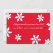 Foto Weihnachtskarte Rotweiße Schneeflocken V Karte (Rückseite)