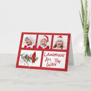 Foto-Weihnachtskarte vollständig lachen Feiertagskarte