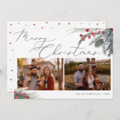 Foto Weihnachtskarte Weihnachtsblatt Feiertagskarte (Vorne/Hinten)