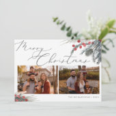 Foto Weihnachtskarte Weihnachtsblatt Feiertagskarte (Stehend Vorderseite)