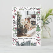 Foto-Weihnachtskarte, Weihnachtskarte Einladung (Stehend Vorderseite)