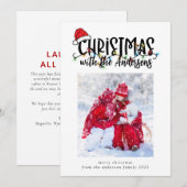 Foto Weihnachtskarte Weihnachtsmannmütze String Li Feiertagskarte (Vorne/Hinten)