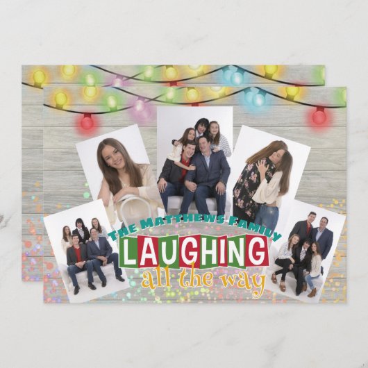 Foto Weihnachtskarten für die ganze Familie Einladung (Vorne/Hinten)