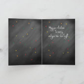 Foto Weihnachtskhalkboard Look Oval Karte (Innenseite)