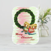 Foto Weihnachtskranz Flachgrüße Karte (Stehend Vorderseite)