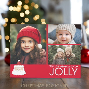 Foto - Weihnachtsmann - Es ist die Zeit froh zu se Feiertagspostkarte