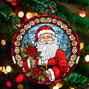 Foto & Weihnachtsmann personalisieren Ornament Aus Metall