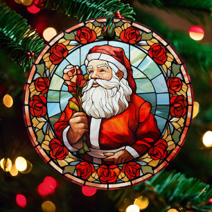 Foto & Weihnachtsmann personalisieren Ornament Aus Metall