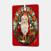 Foto & Weihnachtsmann Personalisieren Sie den Name Ornament Aus Metall (Vorderseite links)